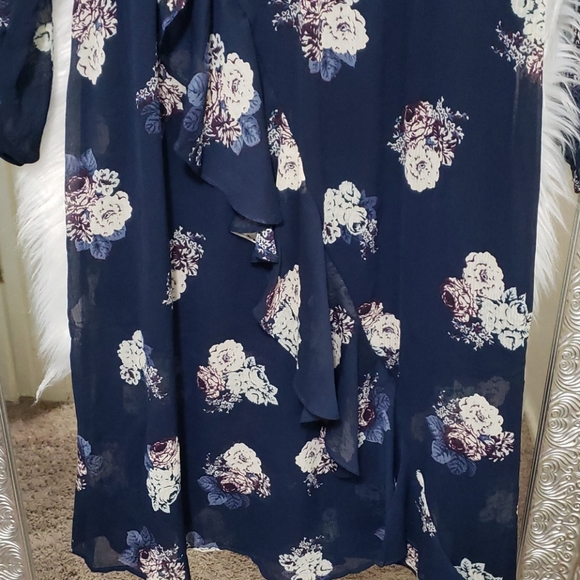 Long Blue xhilaration long sleeve DRESS - Picture 6 of 8